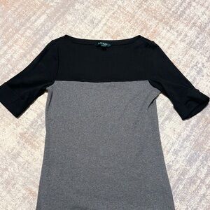 Polo Ralph Lauren Black and Gray Short Sleeve Tee